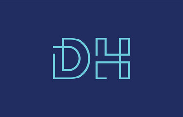Illustration of creative typography featuring stylized letters D and H with a minimal blue color theme, suitable for branding and graphic design inspiration.
