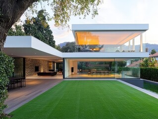 Contemporary Modern House With Glass Walls in Natural Setting