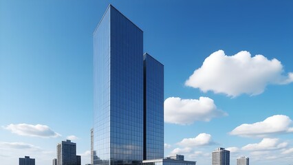 The sky against the glass curtain wall