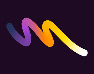 Obraz premium bright, neon squiggle shapes with smooth curves and loops. vivid colors transition through seamless gradients, blending hues like pink, blue, green, and orange, creating a playful, dynamic effect.