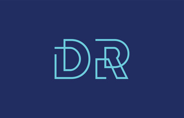 Illustration of creative typography featuring stylized letters D and R with a minimal blue color theme, suitable for branding and graphic design inspiration.