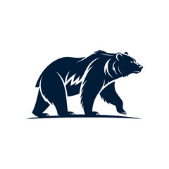 bear silhouette logo vector line art logo design