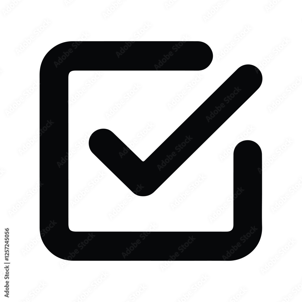 Poster checkbox icon flat icon vector on white background. ok sign. checkmark icon. success, correct symbol