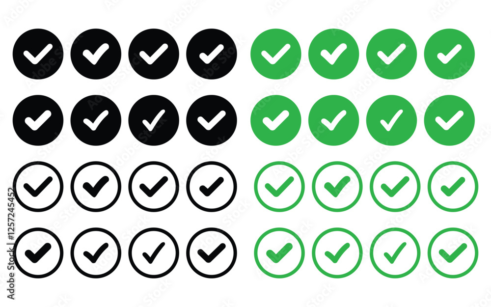 Poster collection of checkmark vector, checkmark icon set, approved symbol, checked checkbox mark, checkmar