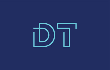 Illustration of creative typography featuring stylized letters D and T with a minimal blue color theme, suitable for branding and graphic design inspiration.