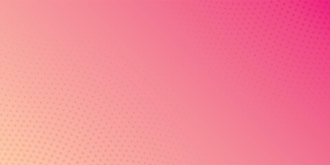Pink orange polka dots gradient halftone background. Pop art cartoon dot texture with comic graphic design, Horizontal abstract pattern