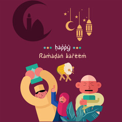 illustration of Muslim Ramadan greetings and celebrations
