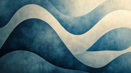 Abstract wave pattern in blue and white hues displayed