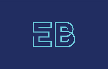 Illustration of creative typography featuring stylized letters E and B with a minimal blue color theme, suitable for branding and graphic design inspiration.