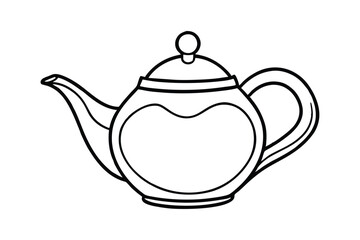 Line art drawing of a tea pot illustration.eps