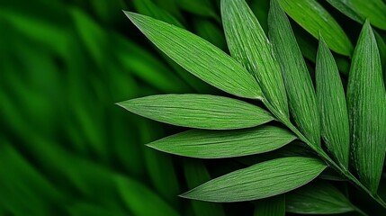Close-Up View of Lush Green Leaves on a Nature Background