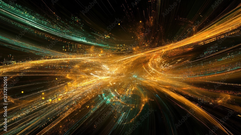 Aufkleber abstract representation of light and motion in vibrant colors