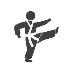 Professional Karate Icons Silhouette Vector Illustration