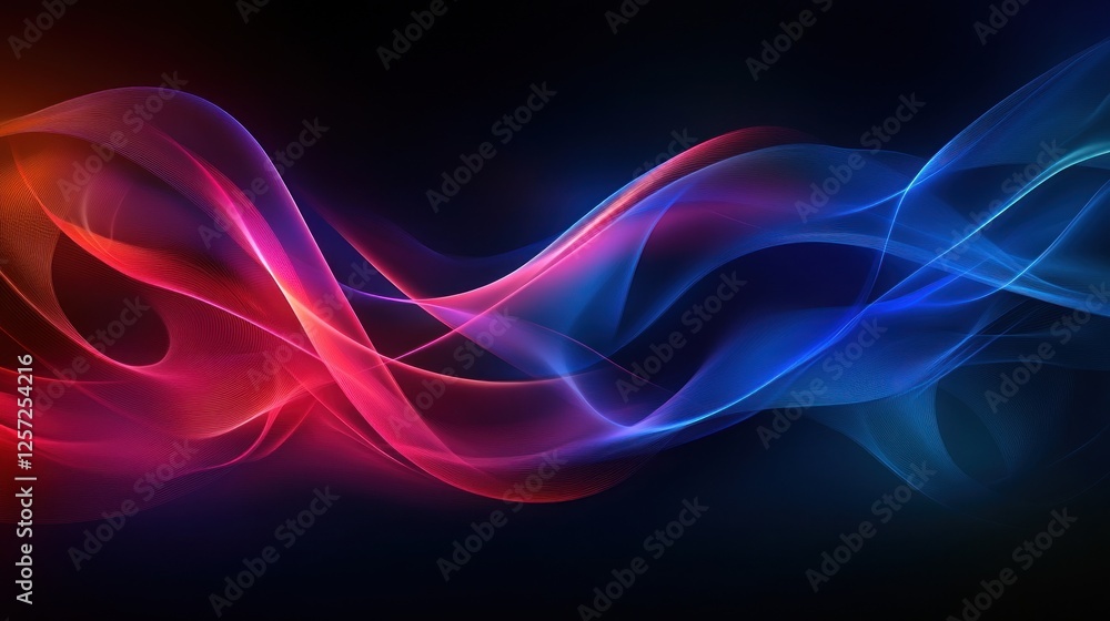 Aufkleber colorful abstract waves flow smoothly against a dark background