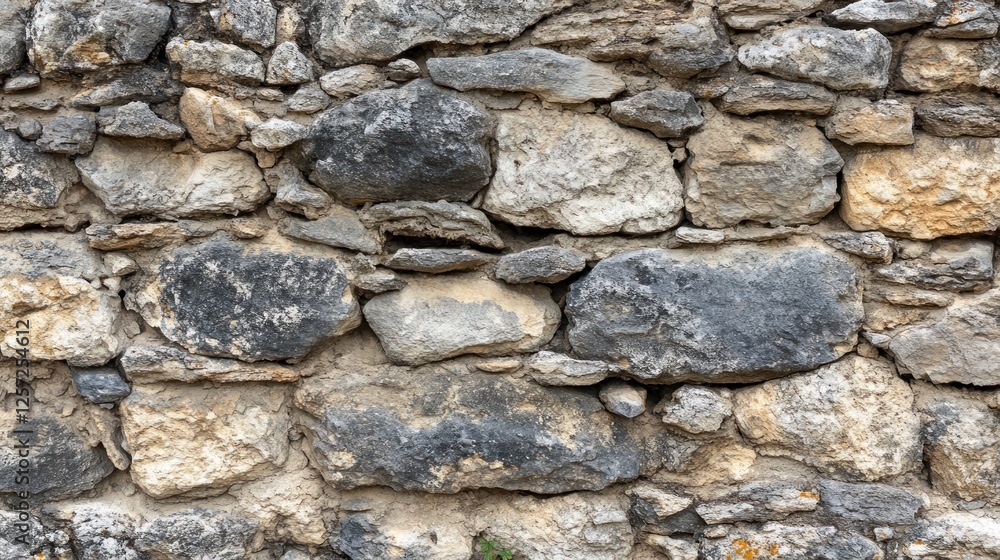 Poster a weathered stone wall demonstrates rustic architecture and solid construction