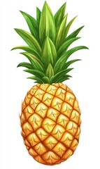 Fresh Ripe Pineapple Fruit Illustration