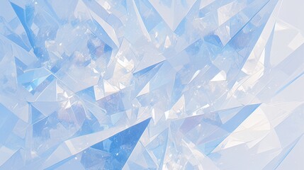 Abstract crystal patterns in icy blue tones. Featuring sharp facets and light reflections. Emphasizing clarity and elegance. Ideal for luxury branding and product visuals.