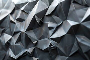 Modern black metal low poly backdrop