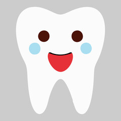 Happy Tooth Vector Illustration for Dental Care, Oral Health, and Adorable Cartoon Design
