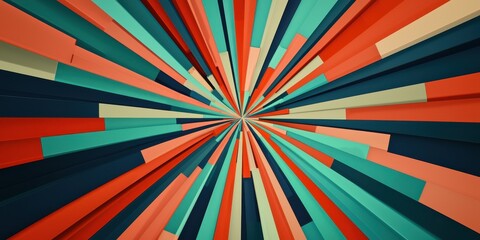 Fototapeta premium Dynamic Burst of Teal, Coral, and Cream Geometric Shapes