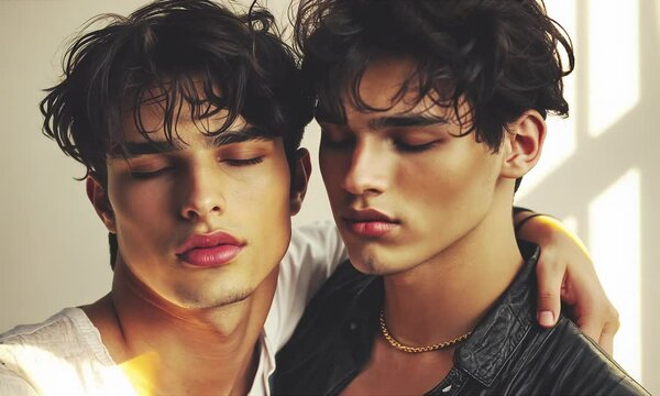 Fashion gays couple.