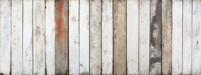 Weathered White Wood Planks Wall Texture Background