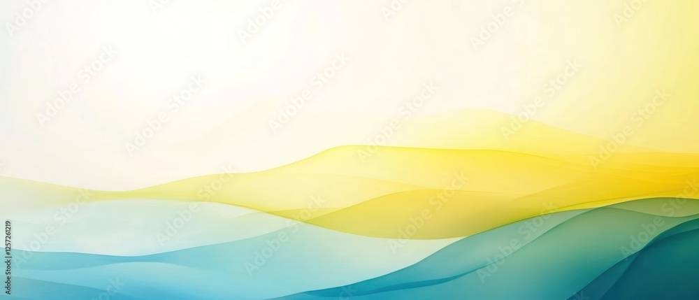 Poster abstract waves in soft colors with a serene background