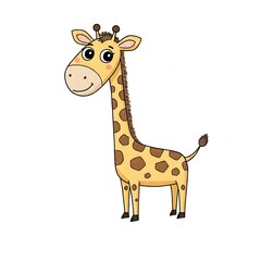 Fototapeta premium A cute giraffe. White background