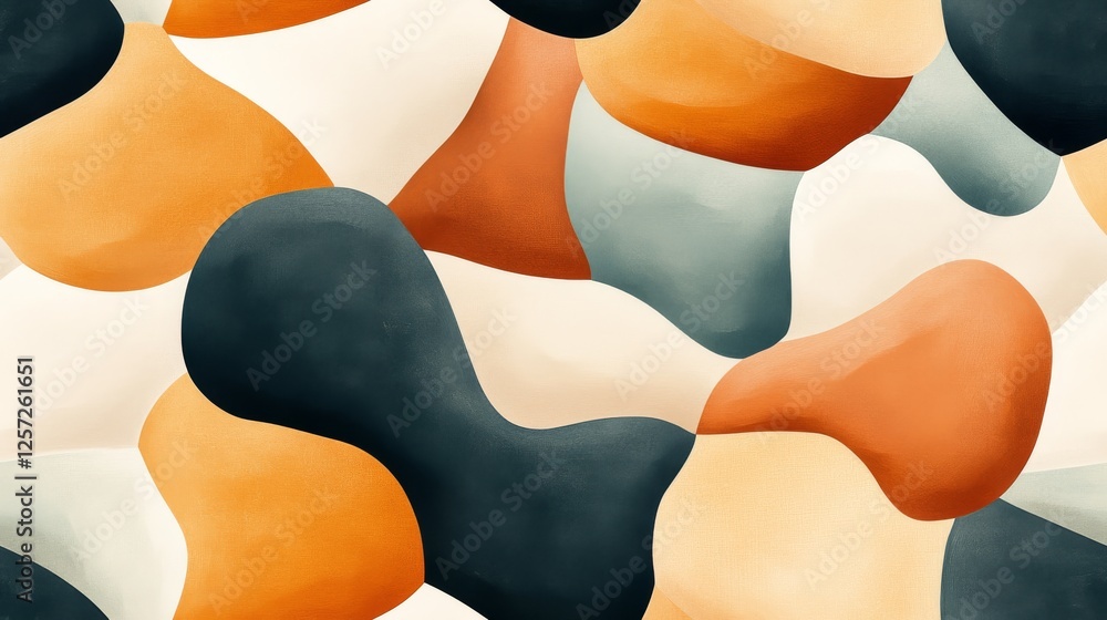 Poster abstract shapes form a seamless organic blob like pattern