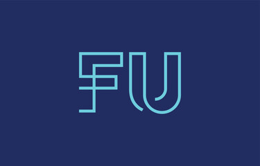Illustration of creative typography featuring stylized letters F and U with a minimal blue color theme, suitable for branding and graphic design inspiration.