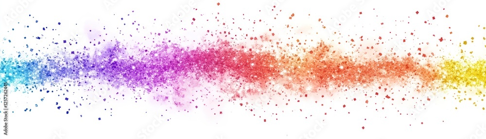Poster Colorful spectrum of sparkles arranged in a linear gradient