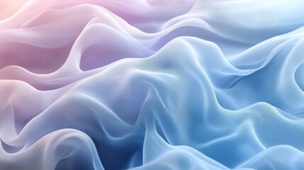 Fototapeta premium Abstract flowing fabric in soft pink and blue hues