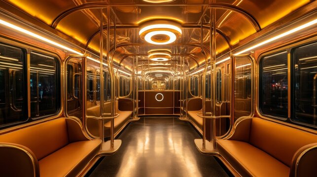 Opulent Gold Train Interior Design