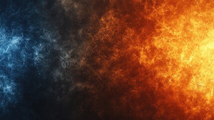 Fototapeta premium Fire and ice abstract background; opposing forces clashing