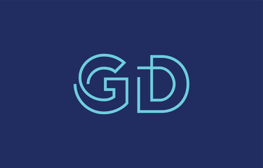 Illustration of creative typography featuring stylized letters G and D with a minimal blue color theme, suitable for branding and graphic design inspiration.