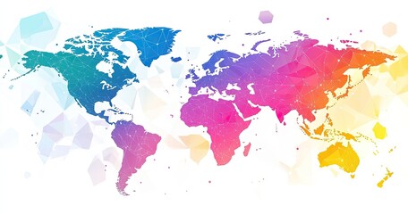 Fototapeta premium Colorful world map with polygonal design