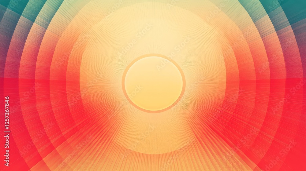 Poster concentric circles emanate from the center with radiating lines