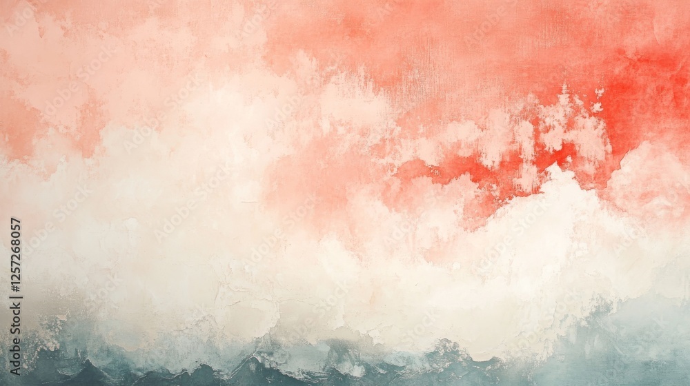 Poster abstract artwork displaying a combination of warm and cool colors