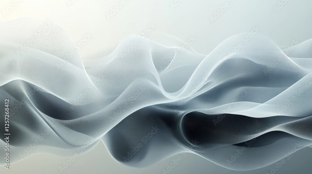 Poster abstract flowing waves create a soft and ethereal movement