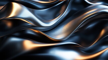 Abstract metallic waves flow with beautiful highlights and textures