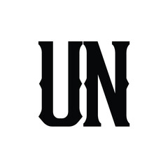 UN monogram logo design letter text name symbol monochrome logotype alphabet character simple logo