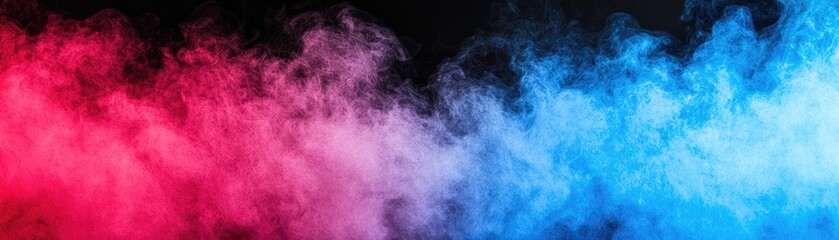 Obraz premium Red blue smoke clouds, dark background, abstract art, design element