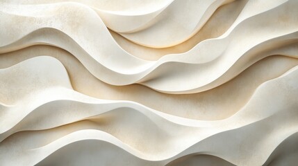 Cream colored textured wavy shapes create a three dimensional pattern