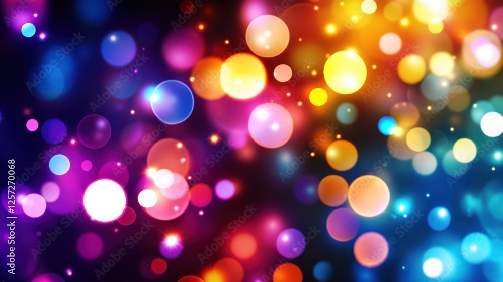 Poster Colorful bokeh lights create a vibrant and dynamic atmosphere
