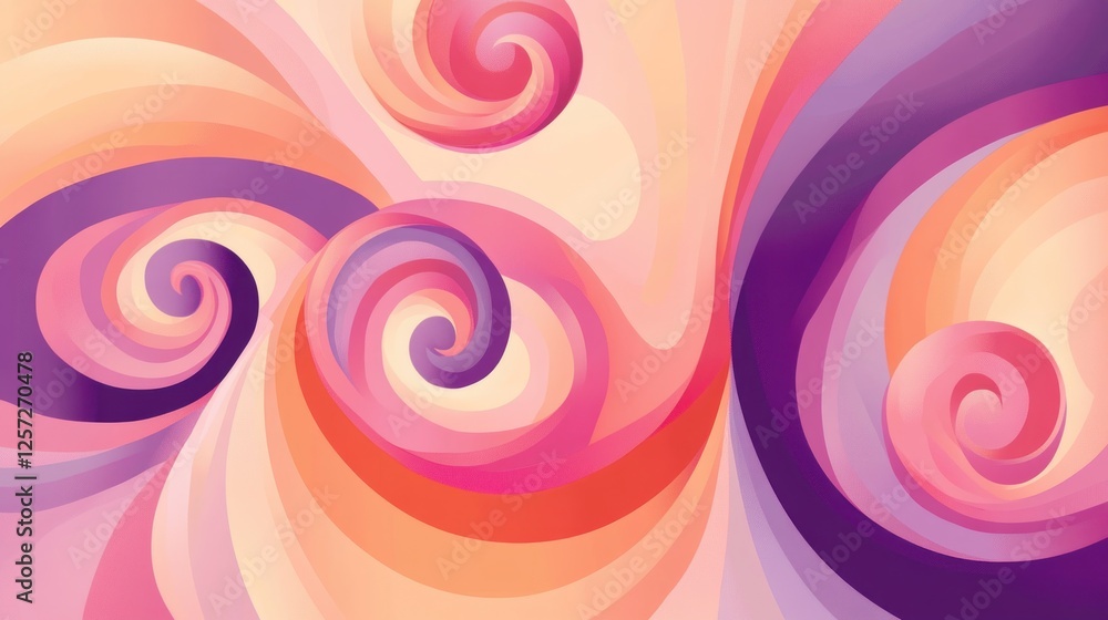 Poster Colorful abstract swirls create a dynamic and fluid design