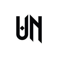 UN monogram logo design letter text name symbol monochrome logotype alphabet character simple logo