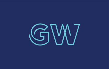 Illustration of creative typography featuring stylized letters G and W with a minimal blue color theme, suitable for branding and graphic design inspiration.