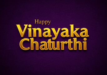 Bright Golden Typography – Vinayaka Chaturthi
