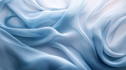 Obraz premium Soft blue fabric drapes and folds in elegant arrangement