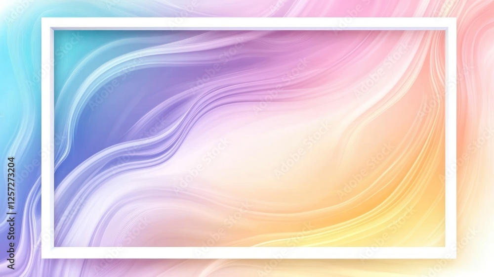 Aufkleber Abstract pastel gradient background with white rectangular frame overlay